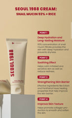 KSECRET - SEOUL 1988 Cream : Snail Mucin 93% + Rice 100ml