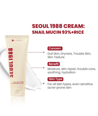 KSECRET - SEOUL 1988 Cream : Snail Mucin 93% + Rice 100ml