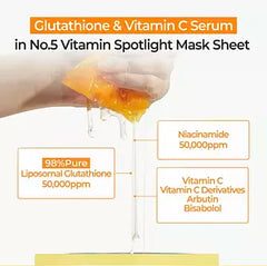numbuzin - No.5+ Glutathione Vitamin Concentrated Mask (1Sheet Mask)