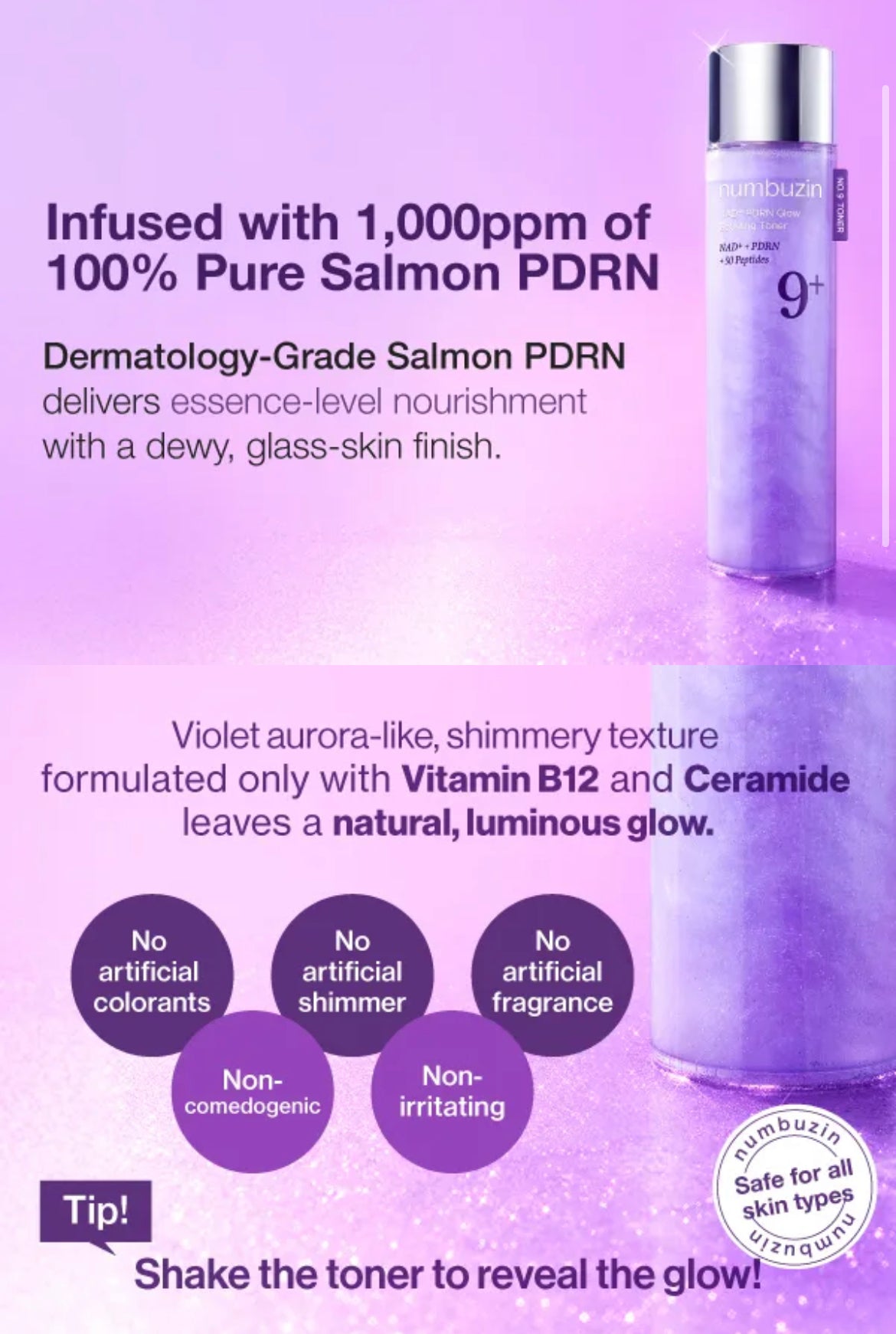 numbuzin - No.9 NAD+ PDRN Glow Boosting Toner 150ml