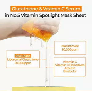 numbuzin - No.5+ Glutathione Vitamin Concentrated Mask (1Sheet Mask)