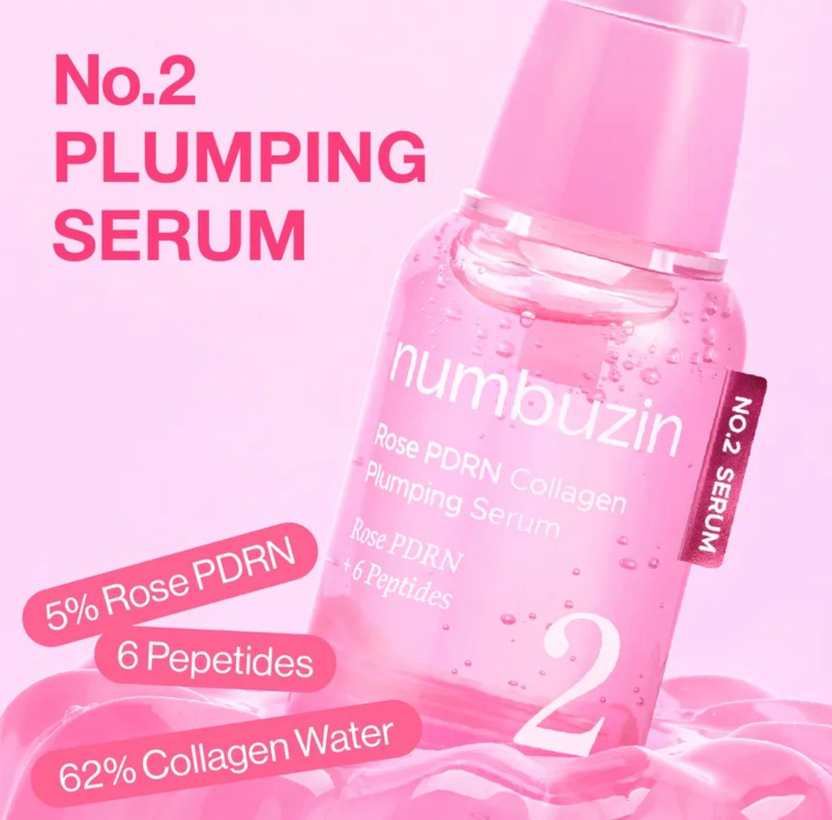 numbuzin - No.2 Rose PDRN Collagen Plumping Serum 30ml